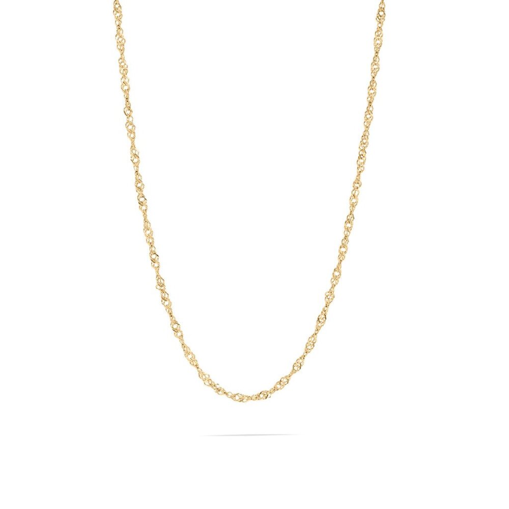 Gold Singapore Chain Necklace 18K Gold PVD, Waterproof & Tarnish-Free Luxury